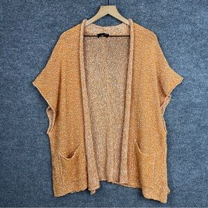 Eskandar Womens Sweater Knit Open Front Short Sleeve Cardigan 0/S 100% Cotton